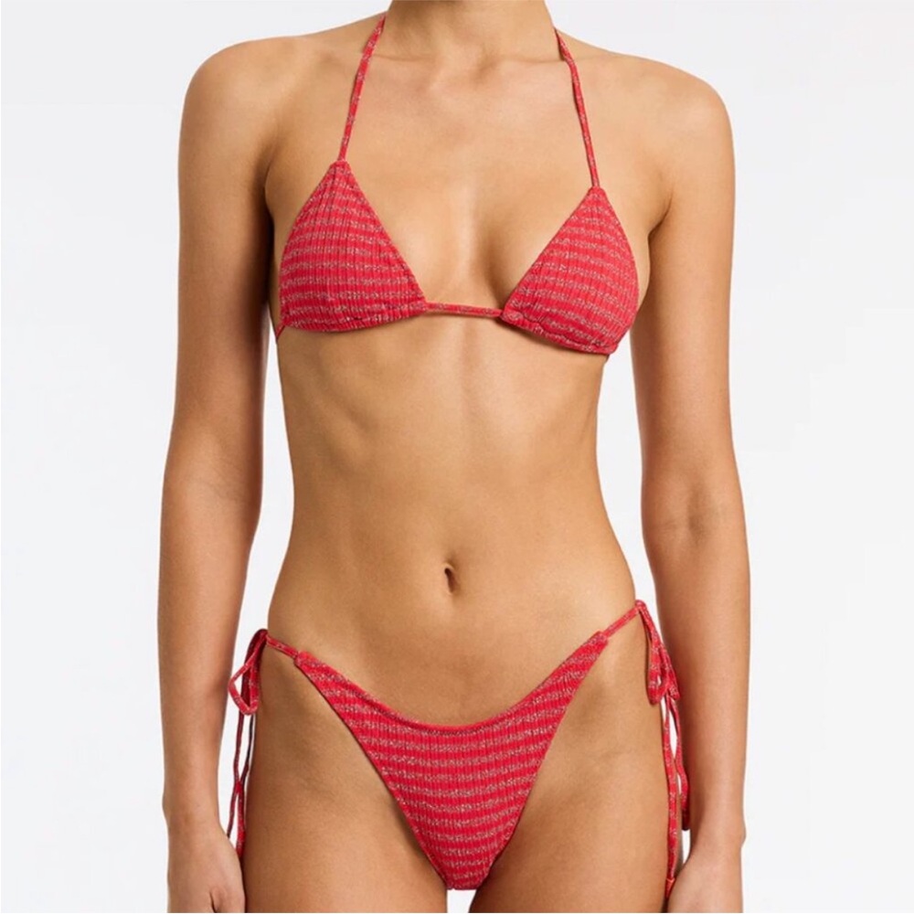 Triangl Vinca Berry Red Sparkle Bikini Set